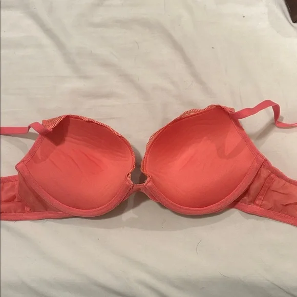 Victoria’s Secret Dream Angels Push-Up Bra 34B Coral Gold Lace - Picture 4 of 5